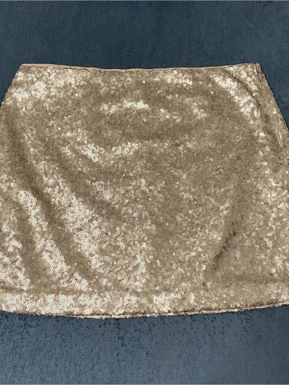 GAP Skirt Womens 2 Rose Gold Mini Sequin Embellished Side Zip Holiday Party Club